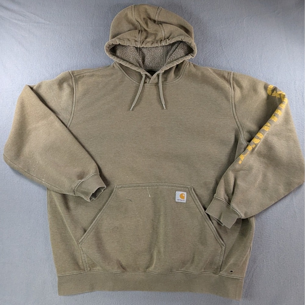 Carhartt Mens‎ Original Fit Sleeve Logo Hoodie XL Brown K288